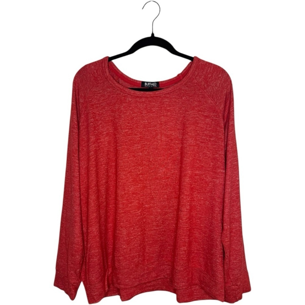 Buffalo David Bitton long sleeve slub knit top organic heather red -xxl - Picture 2 of 6